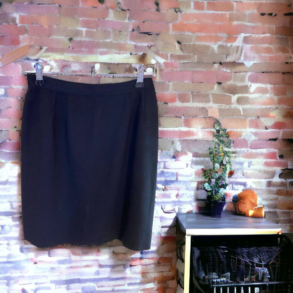 Kasper Company ASL Womens Mini Skirt Small Black Wool Career Academia Preppy